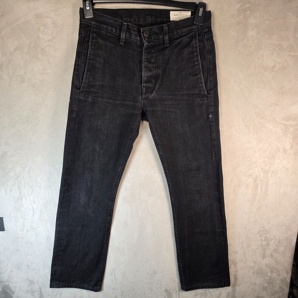 Imogene + Willie Oscar Black Indigo Nep Selvedge Denim Trouser Jeans Men's 28
